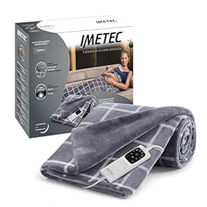 Imetec Adapto Velvet Square Heizdecke, 150 x 95 cm, aus samtig weichem Gewebe, mit Adapto-Technologie und Sicherheitssystem, heizt schnell auf, 6 Temperaturen, waschbar in der Waschmaschine