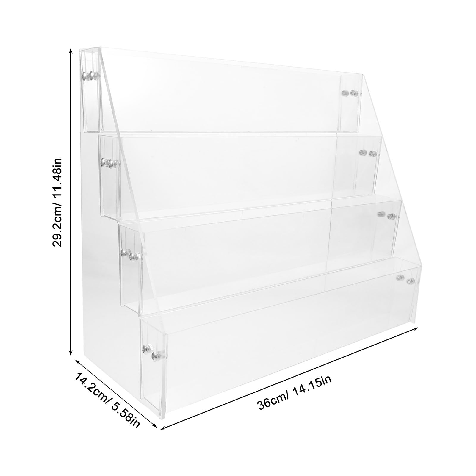 Holibanna Expositor Niveles en Acrílico Escalonado de Transparente de 4 Estructura Estable y Fácil Mantenimiento para Tarjetas Coleccionables Adecuado para Interiores