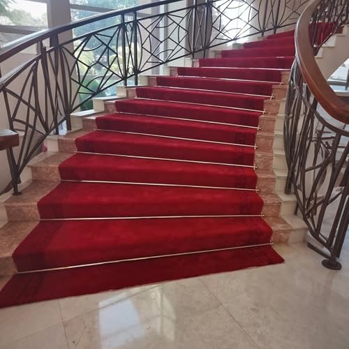 Fixation tapis d'escalier dorée 97cm avec embouts de déco - 3