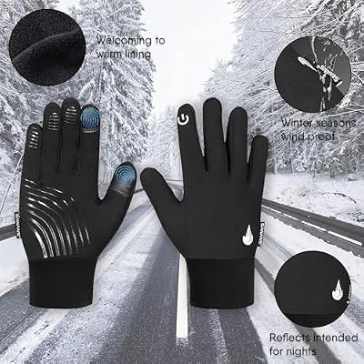 SAWANS Kids Cycling Gloves Sports Winter Thermal Boys Girls Children Windproof Anti-Slip Touchscreen Gloves Age 4-12 Years Bike Mitts Riding Running Warm Outdoor Hiking Ski