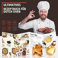 Overmont Gusseisen Topf Dutch Oven - Brottopf mit Deckel ⌀28 cm - Doppelfunktion Deckel/Bratpfanne - für Küche Camping Garten BBQ Backen Gasgrill – Ansicht 8