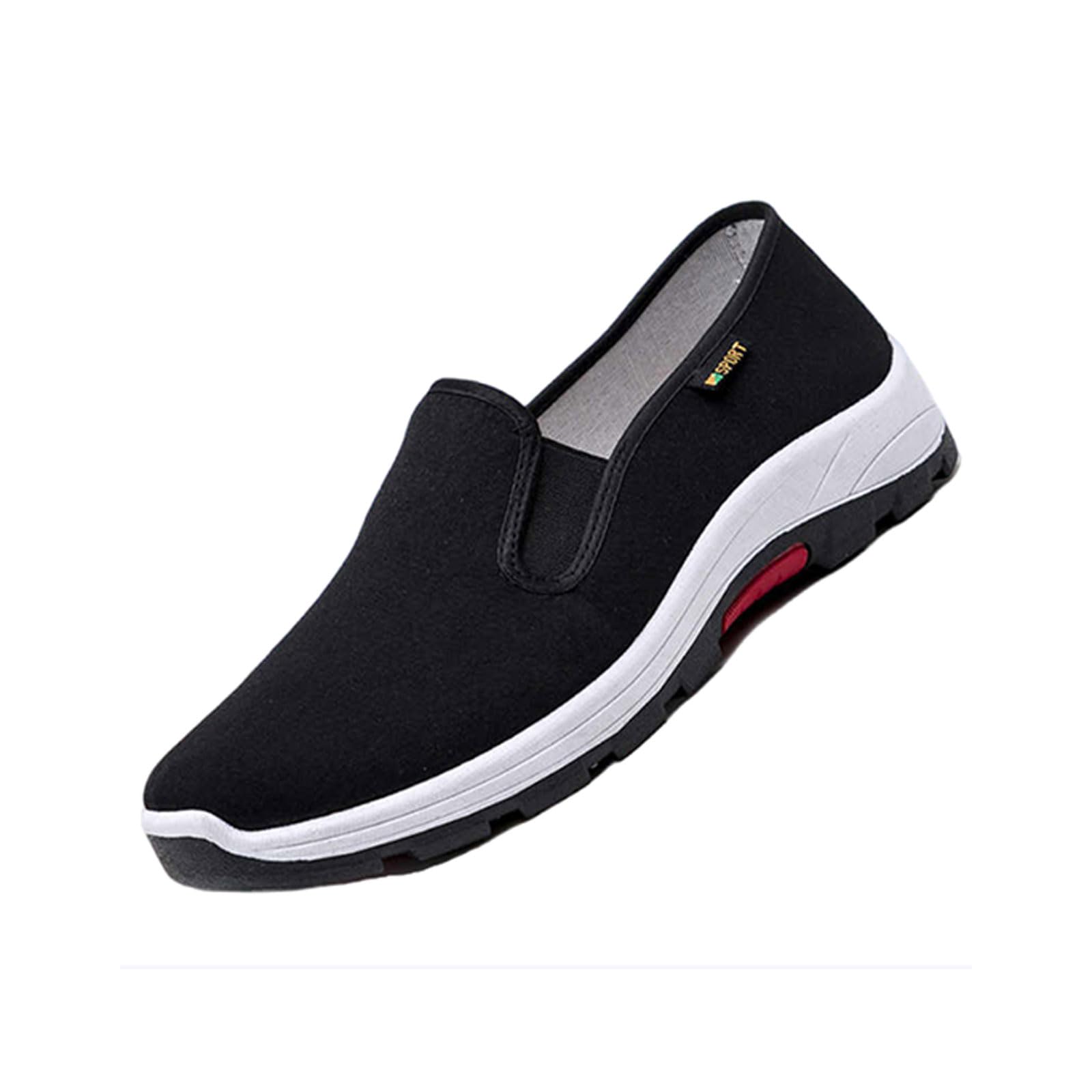 Yummsion Unisex Black Chinese Traditional Martial Arts Shoes,Old Beijing Cloth Shoes,Kung Fu Tai Chi Shoes,Slip On Breathable,Rubber Sole,,For Men Women Martial Art Kung Fu Tai Chi Shoes,