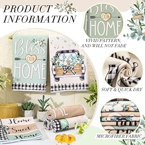 6 Pcs Spring Kitchen Towels Set Eucalyptus Leaves Home Dish Towel Farmhouse Green Hand Towel 21.3 x 14.2 Inch Buffalo Plaid Faith Family Farm Tea Towels for Bathroom Kitchen Decor 6 Pcs Spring Kitchen Towels Set Eucalyptus Leaves Home Dish Towel Farmhouse Green Hand Towel 213 x 142 Inch Buffalo Plaid Faith Family Farm Tea Towels for Bathroom Kitchen Decor