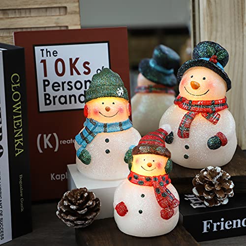 Flavcharm Christmas Led Flameless Candles Snowman Novelty Lighting Battery Operated With Remote Real Wax Flickering Candles Decorative For Holiday Winter Bedroom Snowman Theme Decor Mothers Day Gifts #TOP6