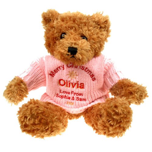 Pink christmas teddy bear Clearance