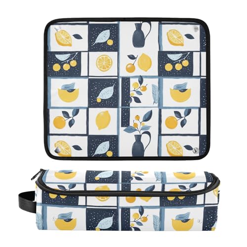 Bolsa de viaje resistente al calor Summer Marble para herramientas de cabello, tapete para planchas, rizadores y accesorios de cuidado capilar, organizador portátil miniatura 3