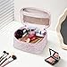 Gosect Large Makeup Bag, Cute Cosmetic Bag for Women Girls, Floral Coquette Aesthetic Toiletry Bag, Travel Make Up Organizer Bag(Small Pink Floral