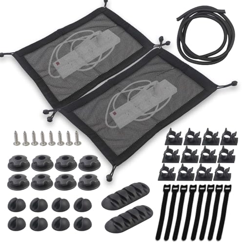 AIVORO 2 Stücke Kabelnetz Schreibtisch für Kabelmanagement, 40 x 30 cm Kabelmanagement Schreibtisch, Flexible Kabelkanäle, Ideal zum Verstecken von Kabeln (Schwarz)