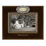 Grasslands Road Everything's Relative Mahogany Brown Ceramic Glaze Meow Cat Frame, Holds a 4 by 6-In
