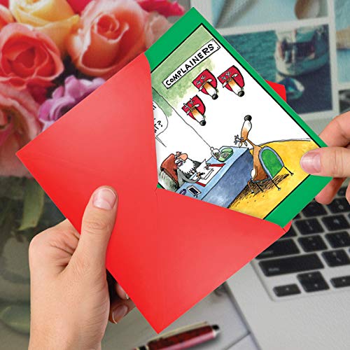 Nobleworks - Cartoon Christmas Note Card With Envelope (4.63 X 6.75 Inch) - Funny Joke Comic, Stationery For Xmas Holiday - Complainer Reindeer 1540 #TOP4