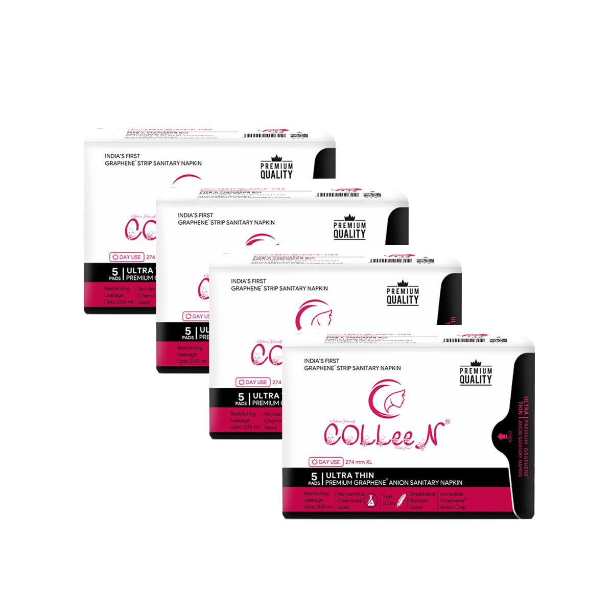 COLLEEN PREMIUM GRAPHENE ANION SANITARY NAPKINS XL 5 pad x 4 pack total 20 pad (B09RHZBM13) Amazon Price History, Amazon Price Tracker