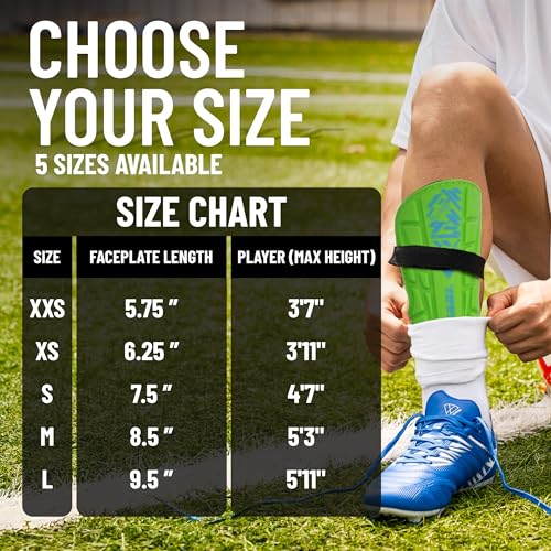 VIZARI Malaga Soccer Shinguard | Durable Soccer Shin Guard with Tough Protection & Elastic Straps | Breathable, Moisture-Wicking Youth Soccer GearProduct