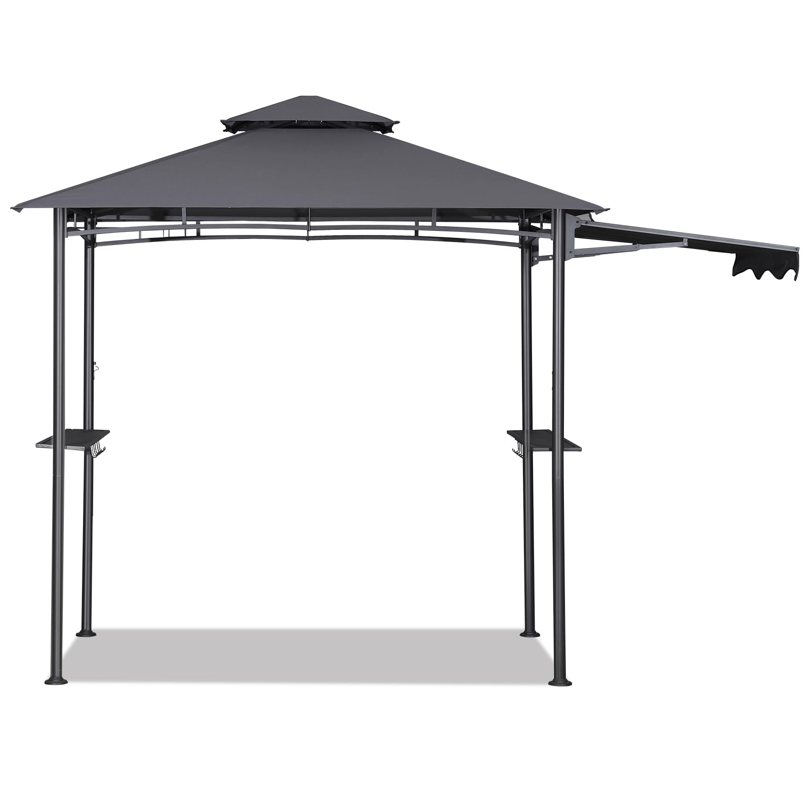 Sekey Grill Pavillon 2.45 x 1.50m, Wasserdicht Gartenlauben Gartenzelt Partyzelt für Garten/Partys/Picknick/BBQ´s, UV-Schutz 50+, Grau