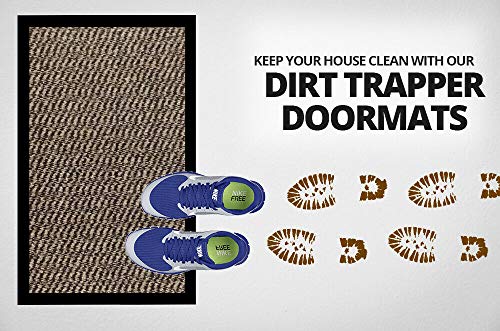 Image of Doormat Dirt Trapper For Indoor & Outdoor Black Grey Washable Barrier Mat Heavy Duty Non - Slip Door Entrance Mat Kitchen Runner Super Absorbent Door Mat Indoor (Beige, 40 x 60 cm)