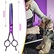 JASON 7.5 Effilierschere für Hunde - Professionelle Ausdünnschere Hundeschere mit 36 Zähnen Japanische Edelstahl Fellschere für Hunde Katzen, lila