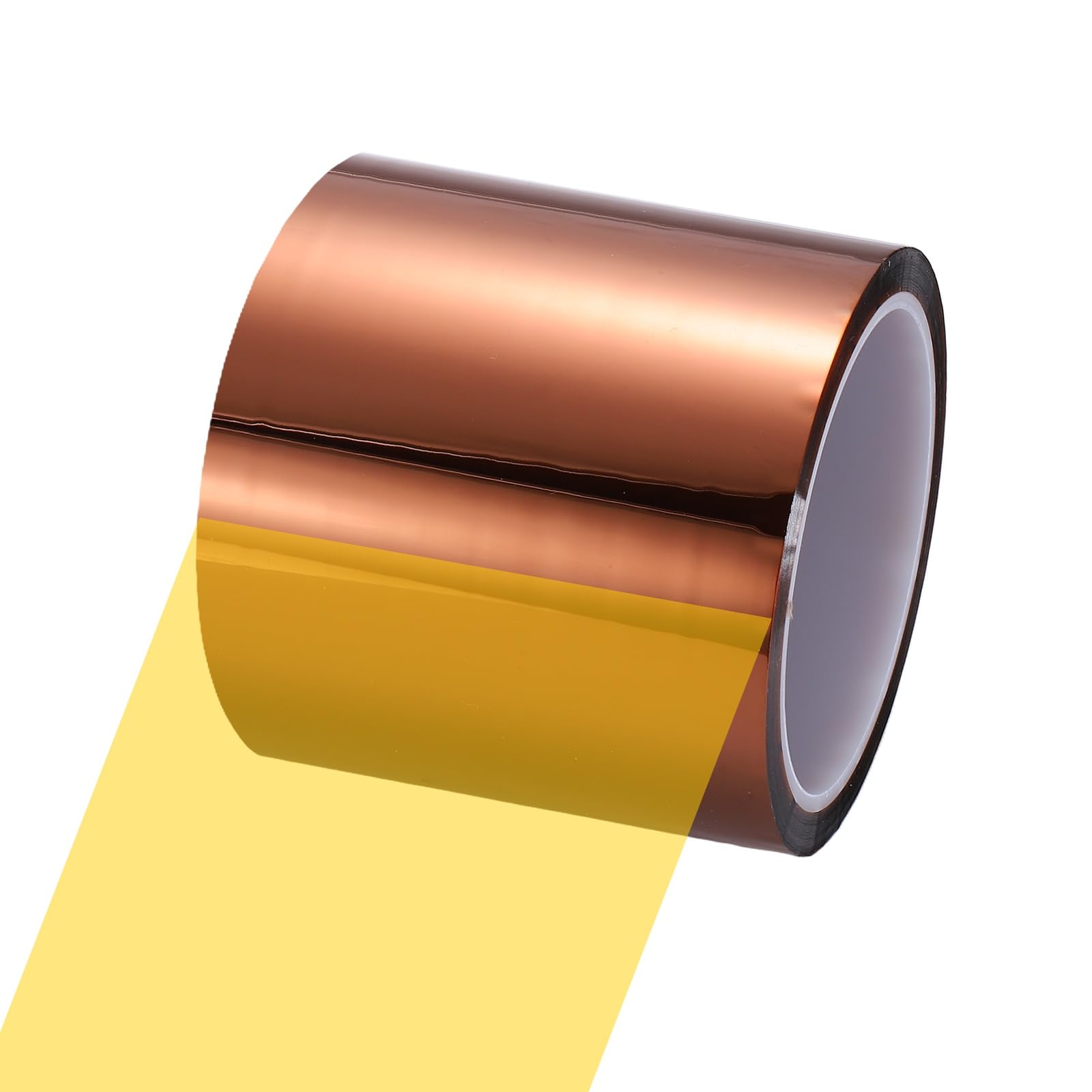 sourcing map Heat Tape, 100mm x 33m (108ft) Polyimide Heat Transfer Sublimation Tape No Residue High-Temperature Resistant Tapes for Heat Press Soldering Circuit Board, Brown