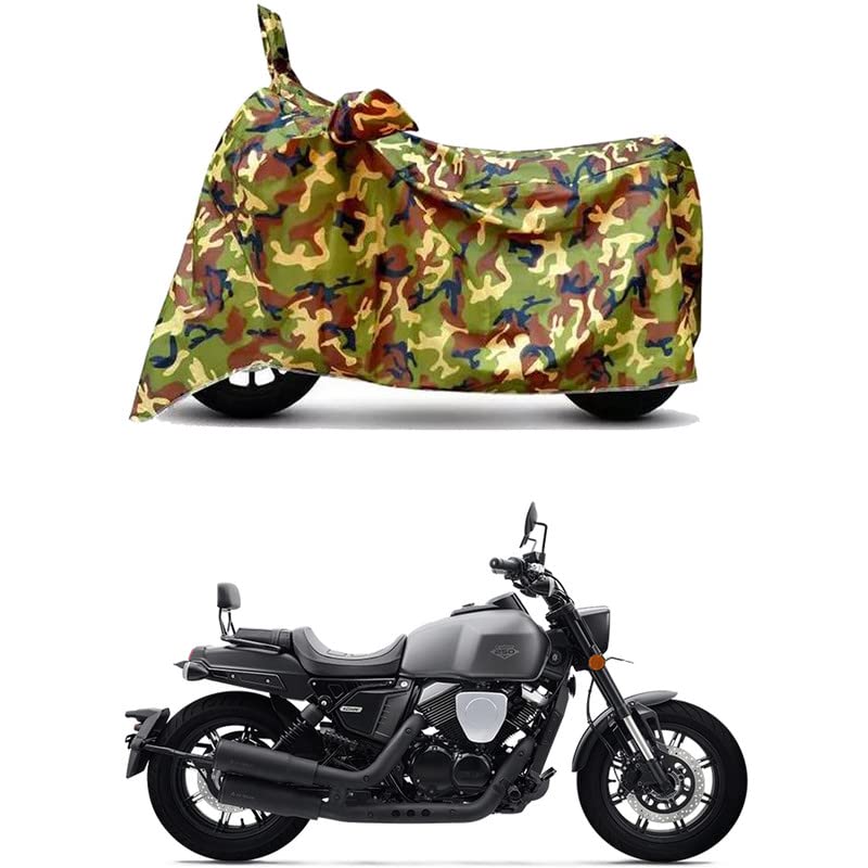 Image of Waterproof 100% PVC Coated Bike Scooty Two Wheeler Body Cover Compatible for Keeway K-Light 250V Matte BS6 /UV-Rays /Heat Protection /Birds Dropping /Scratchproof /Dust Proof [6X6 Jungle Print]