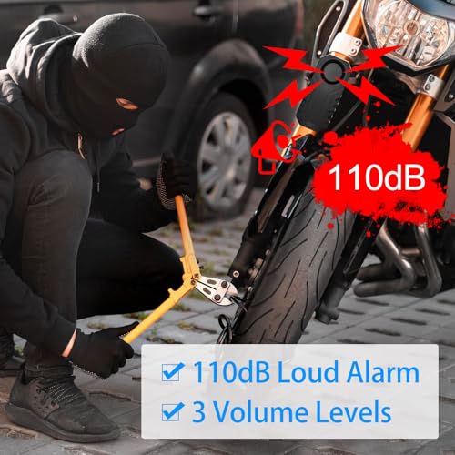 Image of USUPERINK Electric Bike Alarm with Motion Sensor Remote | for Ebike Scooter Bicycle Motorcycle, SOS Function 113dB Loud 3Volume Levels 7Sensitivity Levels, IP65 Waterproof System