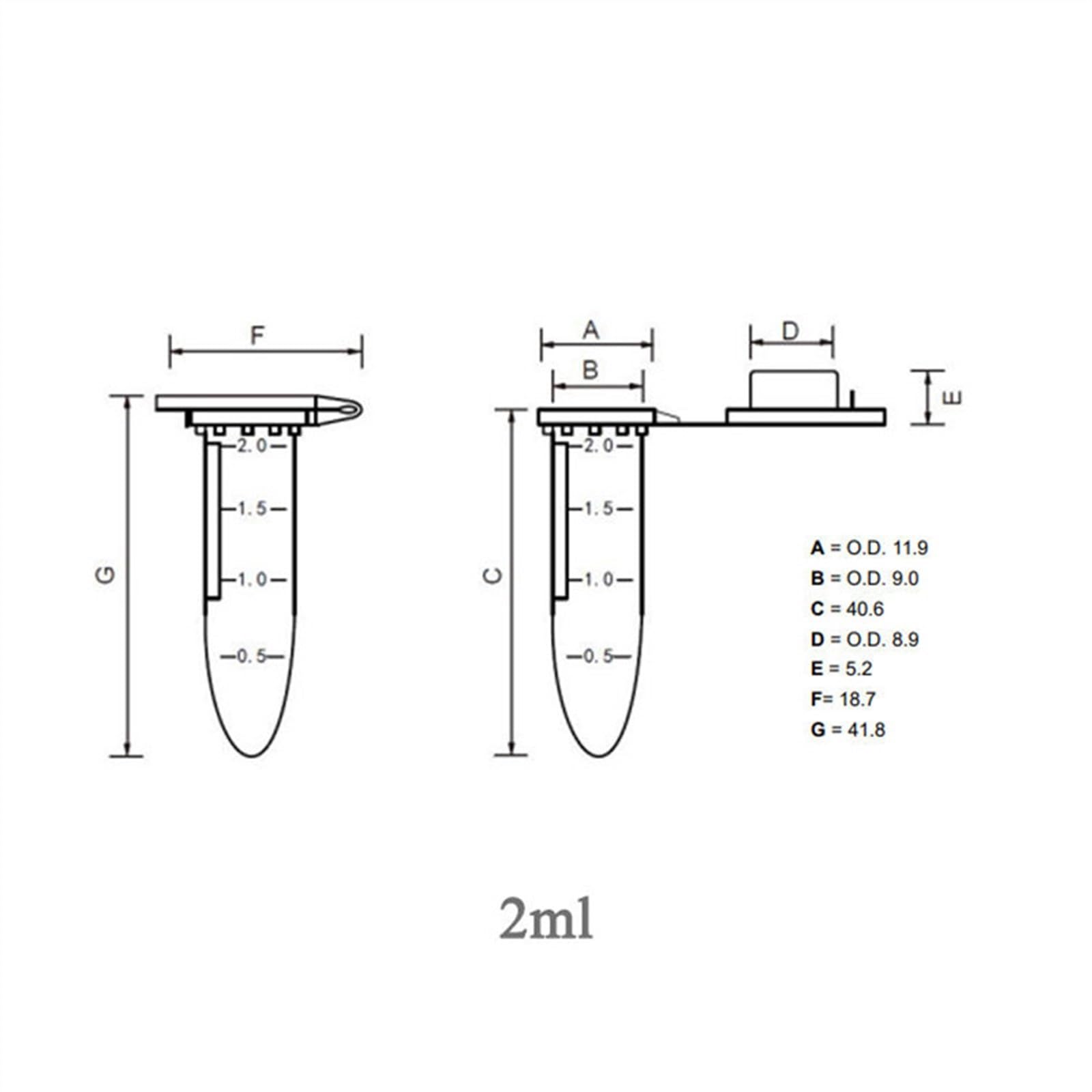 Equipo de Laboratorio Tubo de centrífuga PCR Graduación Clara Transparente 0,2 ml 0,5 ml 1,5 ml 2 ml Tubo de microcentrífuga de Laboratorio con Tapa e Fondo (Size : 1.5ml 500pcs)