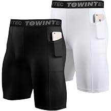 1/2 Pack Mens Compression Shorts with Pocket Athletic Running Underwear Short Tight Workout Spandex Baselayer Shorts