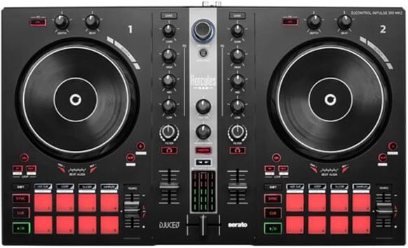 Hercules DJ Control Inpulse 300 MK2 2-Deck USB DJ Controller for Serato DJ Lite and DJUCED Bundle with ProX XB-DJCS ZeroG Ultra Lightweight Bag