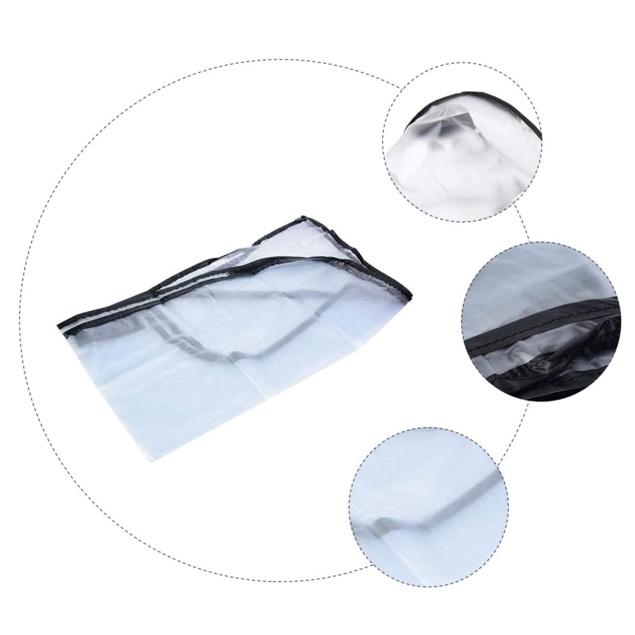 Leichte Pvc Regenhülle für Golfwagen Einfache Handhabung Transparente Schutzhülle als Regenschutz für Einkaufswagen oder Golfcart
