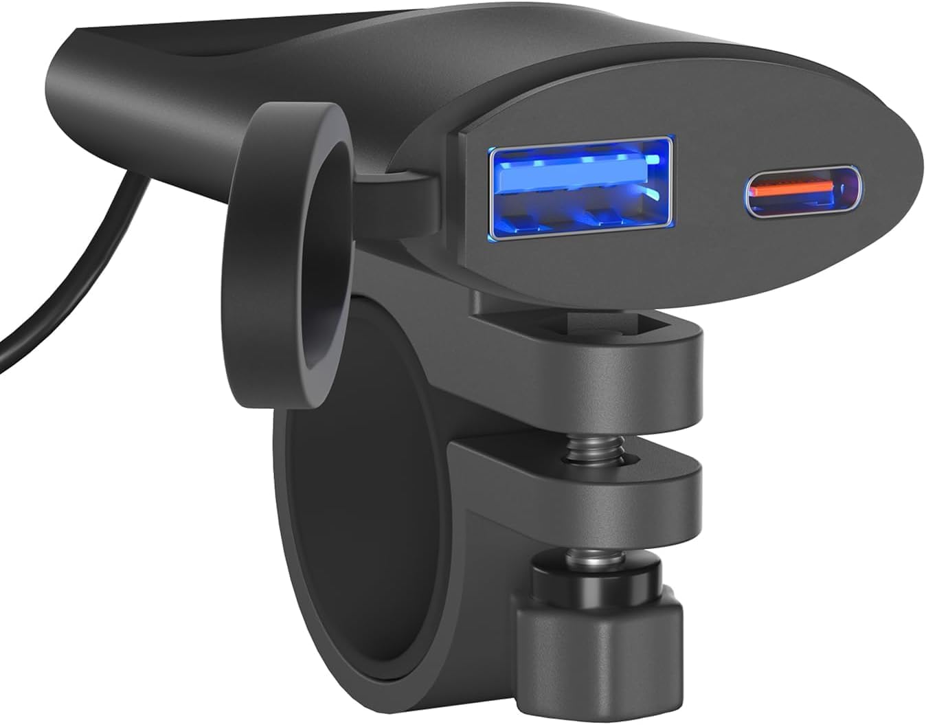 BlueFire Motorcycle USB Charger, 30W PD Dual Port Handlebar Mount