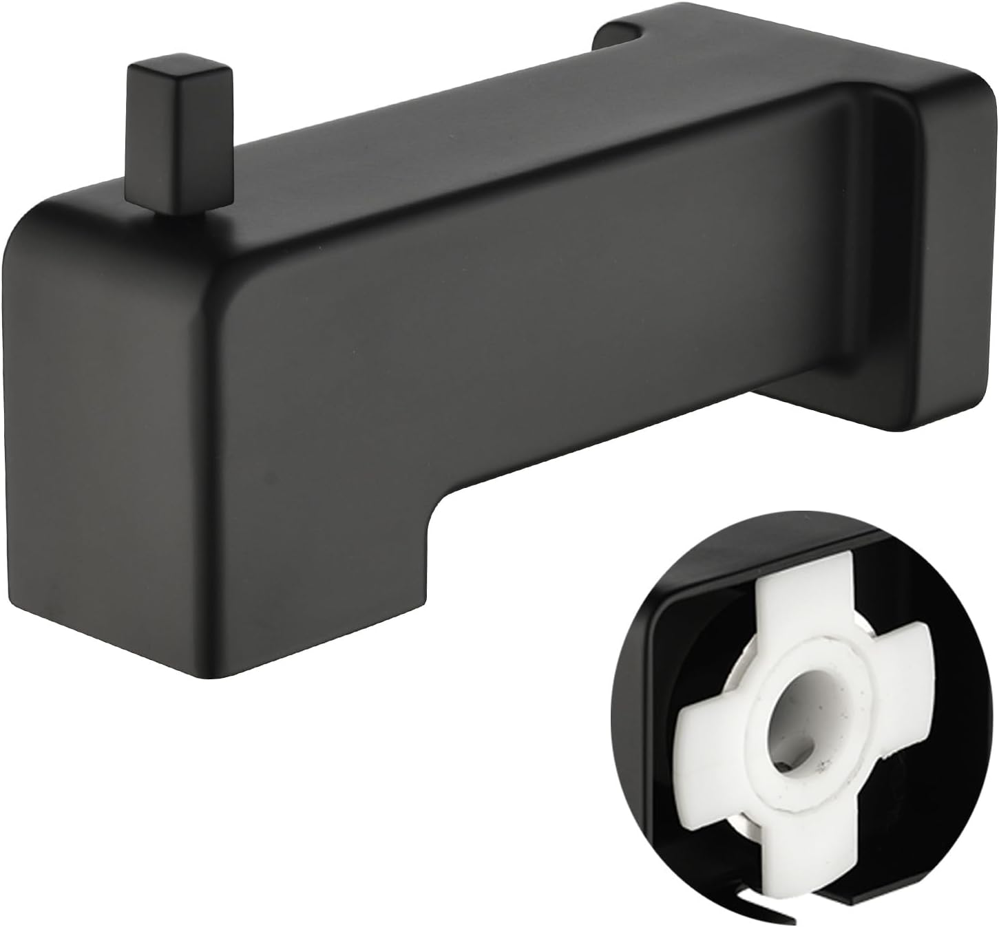 Kedra Slip On Diverter Tub Spout, 5.9 Inch Bathtub Spout with Diverter, Replacement Bath Tub Faucet for 1/2" Copper Water Tube, Matte Black