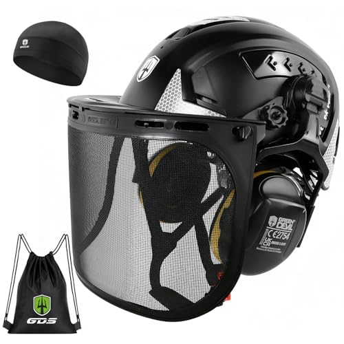 GREEN DEVIL VOLTEK Forest AIR Waldarbeits-Schutzhelm ABS Forsthelm Type2 für Hocharbeitsplätze Zertifizierung EN12492 Bestanden EN397 Stoßdämpfung und Eindringfestigkeit Test Berufsschutzhelm