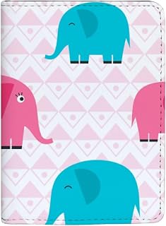 Capa para passaporte de couro com elefante colorido, para passaporte, acessórios de viagem para homens e mulheres
