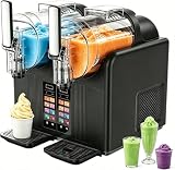 Macchina per granite per la casa, macchina per bevande a doppio serbatoio da 2 l, senza bisogno di ghiaccio, autopulente, 7 preset per margarita, cocktail, frappè e altro per feste