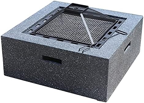Outdoor Fire Pit Garden Terrace BBQ Leisure Table, Outdoor Cooking Fire Pit, Wood Burning Fire Bowl, Multifunctional Heating Fireplace