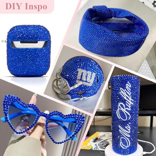 Image of 5000PCS SS6 /2mm Crystal Glass Rhinestones for Bedazzling (Blue /Sapphire) | Flatback Rhinestones for Crafting DIY Nail Art Makeup Decoration, Gems Diomand Charms for Tumbler Shoes Clothing Mug