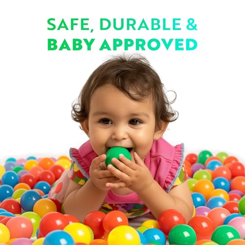 Playz Soft Plastic Mini Ball Pit Balls 500 Count - w/ 8 Vibrant Colors - Crush Proof, No Sharp Edges, Non Toxic, Phthalate & BPA Free for Baby Toddler Ball Pit, Play Tents & Tunnels Indoor & Outdoor - Thumbnail 7