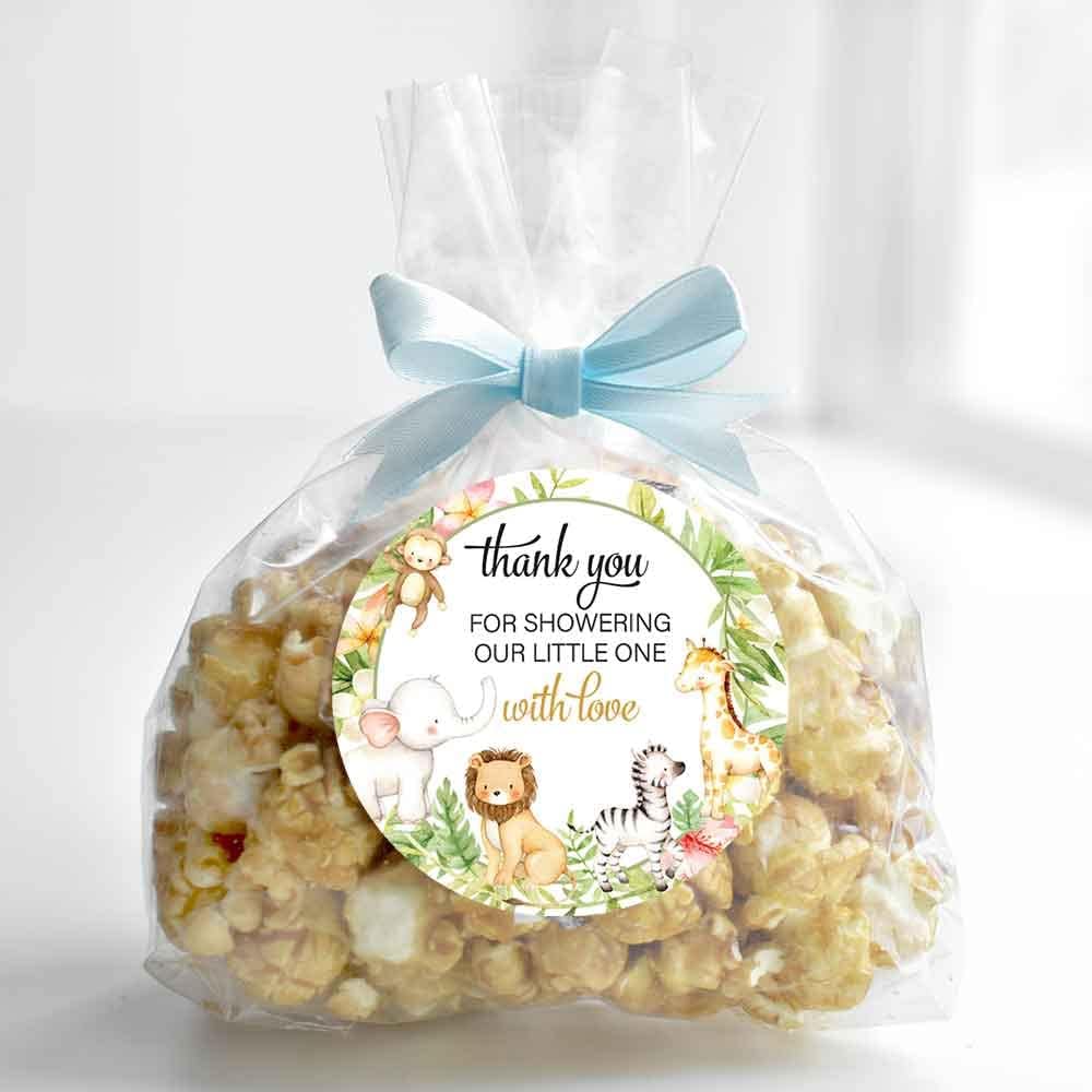 1.9 Inch Thank You Stickers Baby Shower Party Favors Safari Animals 60 Labels - Image 6