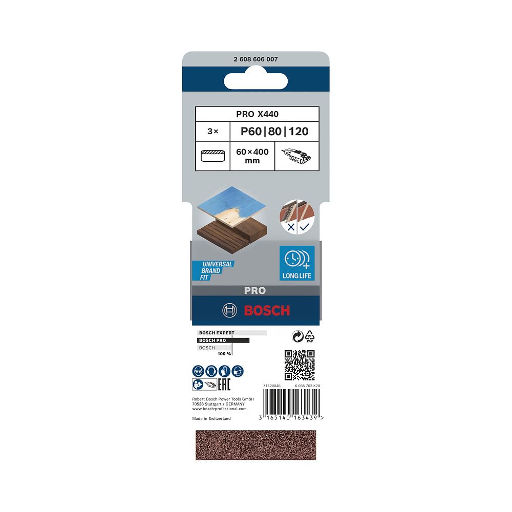 Bosch 2 608 606 007 Nastro Abrasivo, 60X400 mm