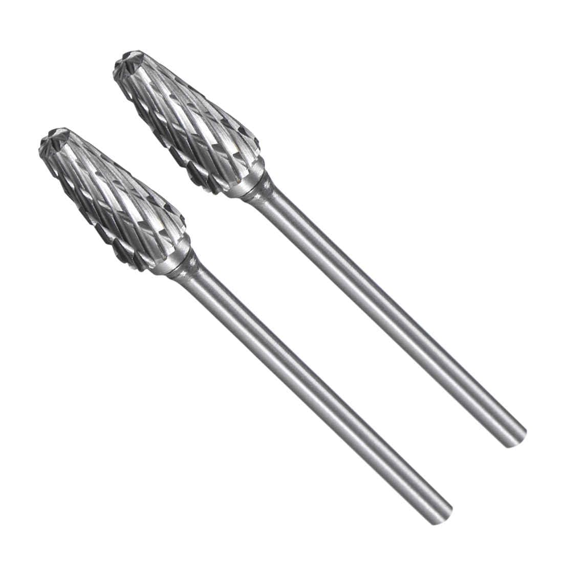 CoCud Tungsten Carbide Rotary Burrs File, 3/32" Shank 6mm Dia, Double Cut Cone Shape Rotary Burrs Tool