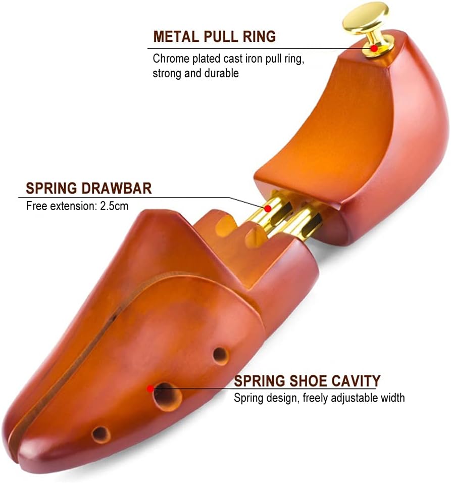 1Pair Shoe Stretcher Wooden Shoes Tree Rack Wood Adjustable Flats Pumps Boots Heels Expander Trees Size 37-48 Man Women(43-44)