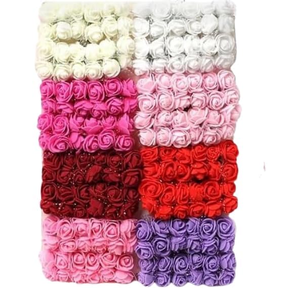 Artificial Foam Roses – Multi-Color Decorative Flowers for Weddings, DIY Crafts & Home Décor (Mix) (Mix Pack of 100)-image-10