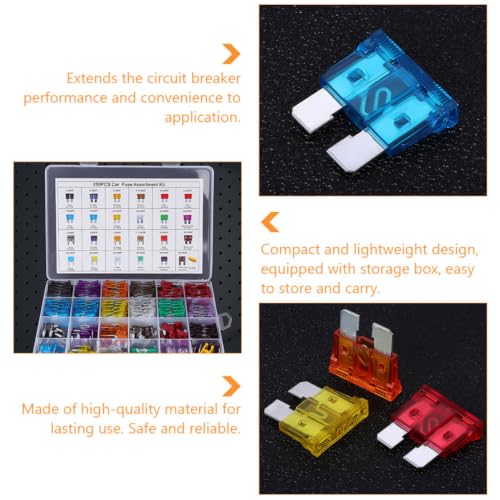 Kit de Fusibles para Auto SECFOU 250 piezas con Fusibles de Acción Rápida Estándar y Caja de Almacenamiento ABS, Material de Aleación de Zinc miniatura 3