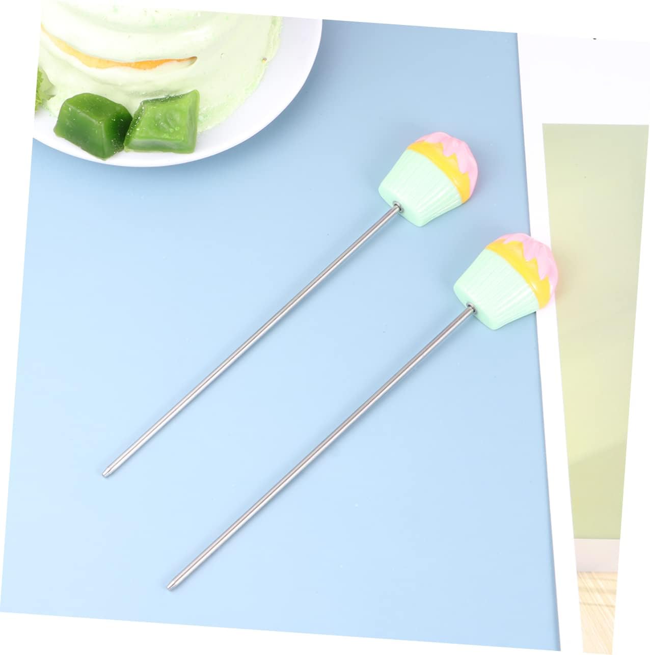 Ciieeo 4pcs Diy Baking Tool Stainless Steel Cake Tester Needle Easy Wash Cake Pattern Handle for Baking Lovers