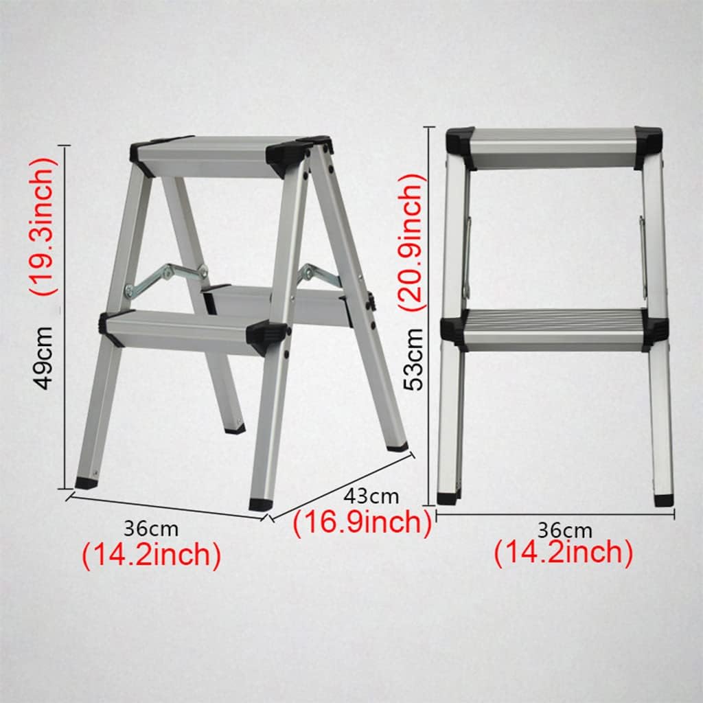 Folding Step Ladder Aluminum Thickened Non-Slip Pedal Safe Load 150kg Step Stool Portable and Convenient Ladder Stool Space-Saving