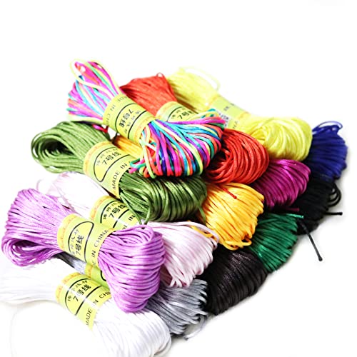 280m Rattail Seide Satin Schnur 14 Colours Satinkordel Rattail Satin Nylon Trim Cord FreudschaftsbäNder Halsketten Haarschmuck SatinschnüRe (20mx1,5mm) Cover