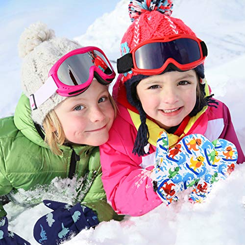 Image of Lined Fleece Toddler Mittens Kids Winter Warm Gloves Child Ski Gloves Waterproof Snow Baby Mitten for Boys Girls Navy M