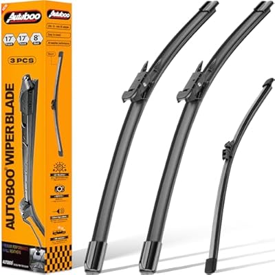 AUTOBOO 3-Pack Windshield Wiper Blades for Ford Bronco 2021-2025, Original Equipment Replacement 17+17 Front and 8 Rear, All-Weather Performance, Easy One-Click Install