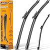 AUTOBOO 3-Pack Windshield Wiper Blades for Ford Bronco 2021-2025, Original Equipment Replacement 17+17 Front and 8 Rear, All-Weather Performance, Easy One-Click Install