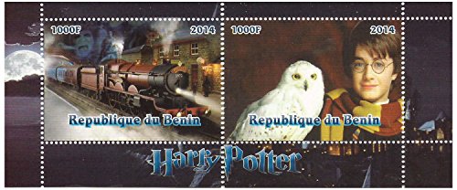 Stampbank Collection Harry Potter Menthe Timbre Feuillet de 2 Timbres/Bénin / 2014 Cover