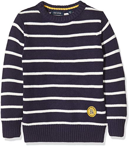Blue Seven Jungen Pullover Gestreift Felpa, Blu (NachtBlau Orig 590), 122 Bambino