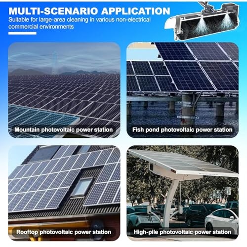 Kit De Limpieza De Paneles Solares De 11,4 Pies/18 Pies/24,6 Pies, Herramienta De Limpieza De Ventanas con Suministro De Agua, Cabezal De Cepillo Y Mango para Limpieza D,7.5m/24.6ft
