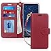 FYY [Luxury Genuine Leather] Wallet Case for Samsung Galaxy S8 Plus, [Kickstand Feature] Flip Folio Case Cover with [Card Slots] and [Note Pockets] for Samsung Galaxy S8 Plus Wine Red